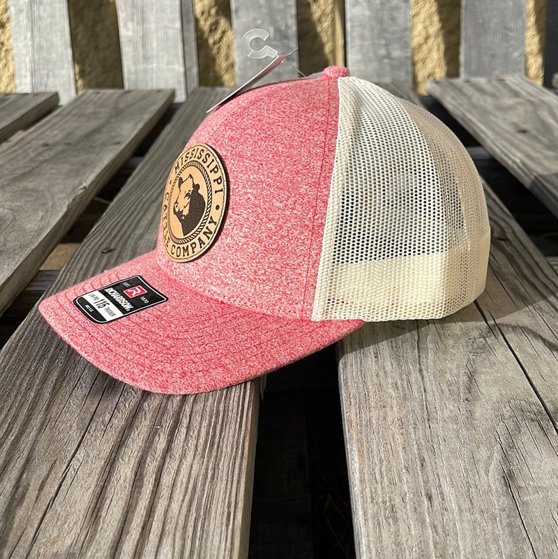 Mississippi Cattle Company Natural Logo Leather Patch Richardson 115CH Low Profile Adjustable Snap Back Cap