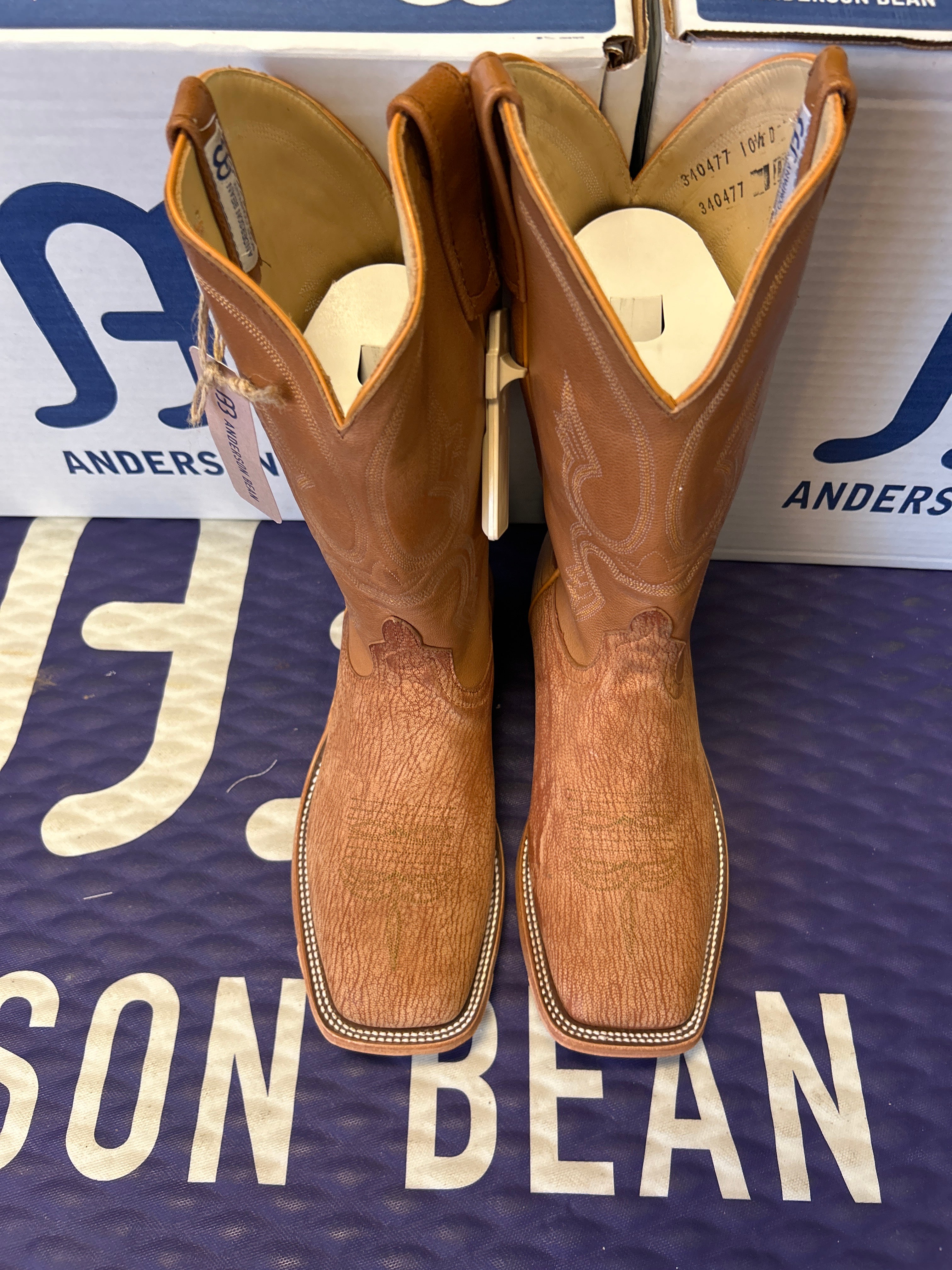 Men's Anderson Bean 12 Inch Shaft Peanut Poseidon Goat Wide Square Toe Boots