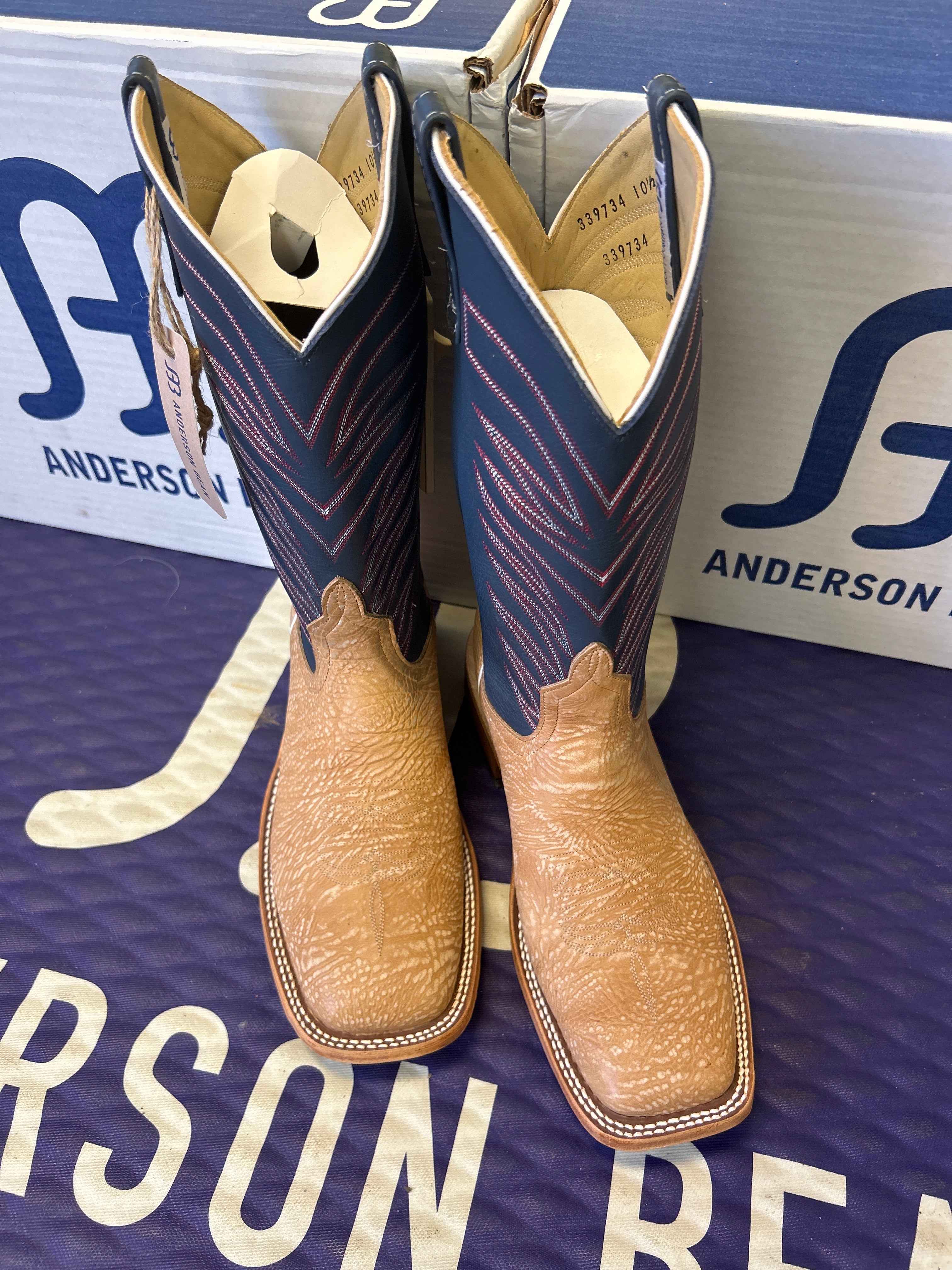 Men's Anderson Bean 12 Inch Shaft Tan Washed Bull Shoulder Boots