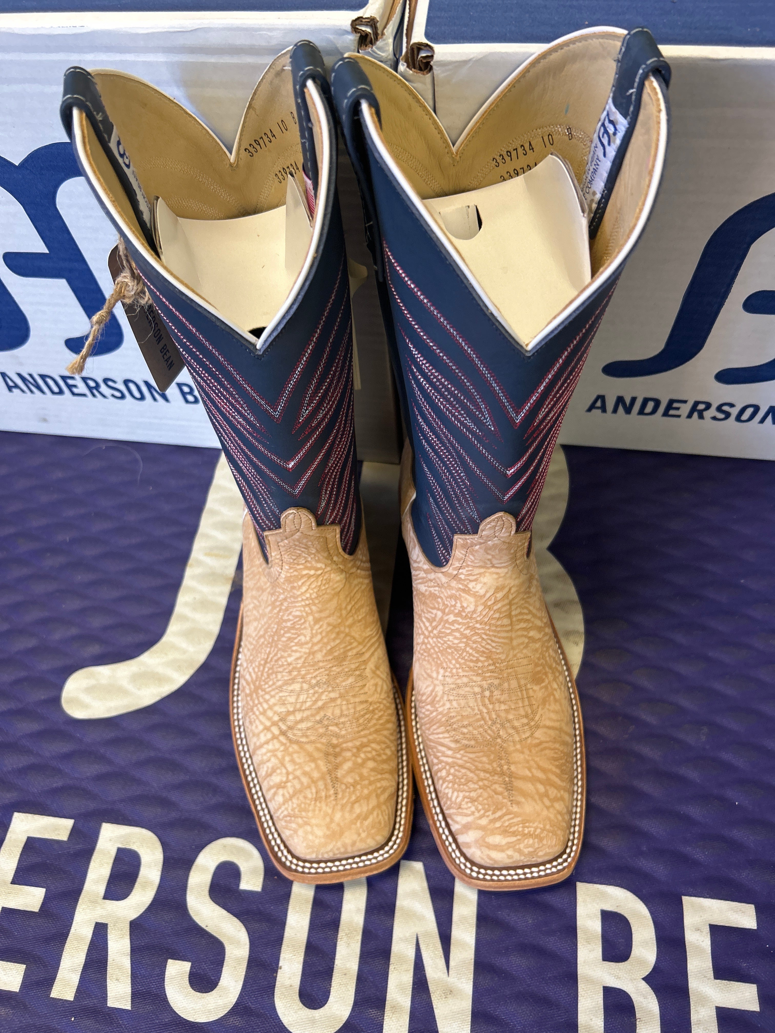 Men's Anderson Bean 12 Inch Shaft Tan Washed Bull Shoulder Boots