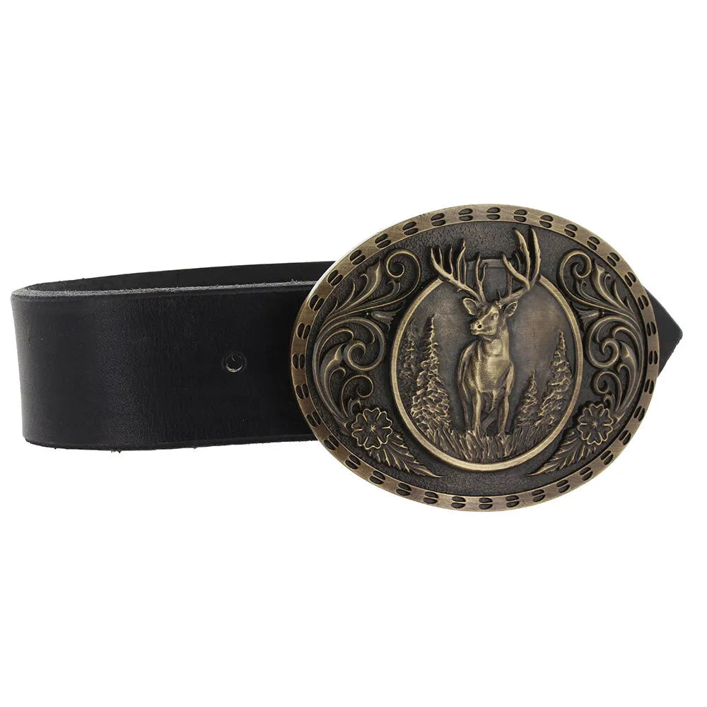 Montana Silversmiths Heritage Outdoor Series Wild Stag Carved Buckle