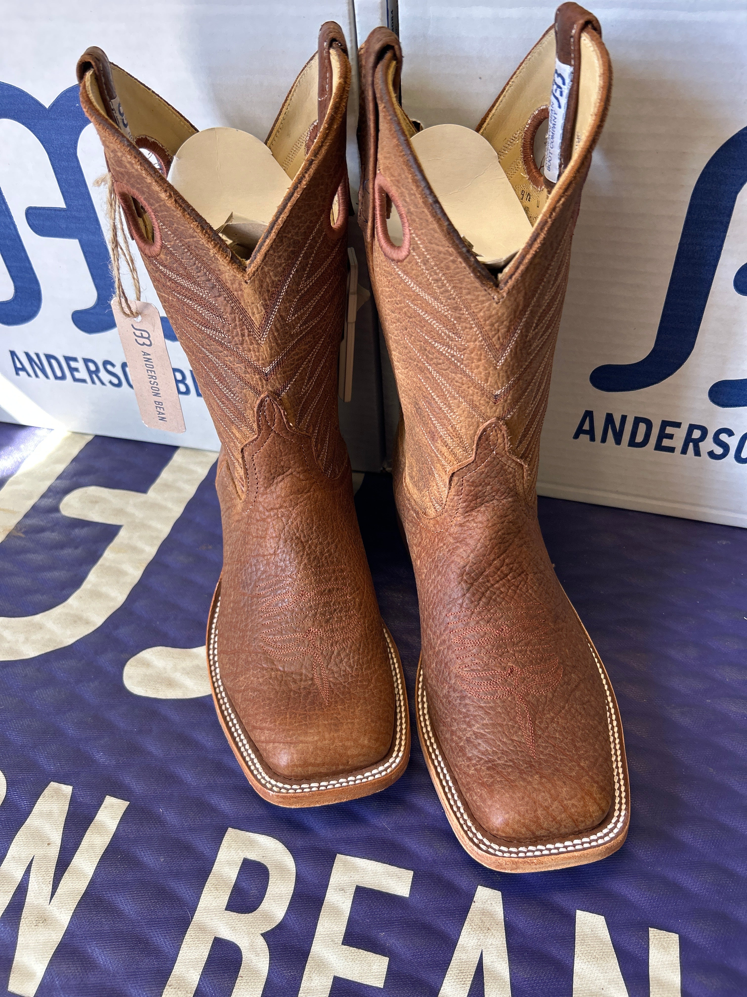 Men's Anderson Bean 11 Inch Geronimo Bison Wide Square Toe Boots