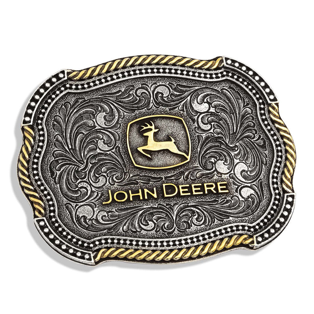 Montana Silversmiths John Deer Scallop Rope Logo Attitude Buckle