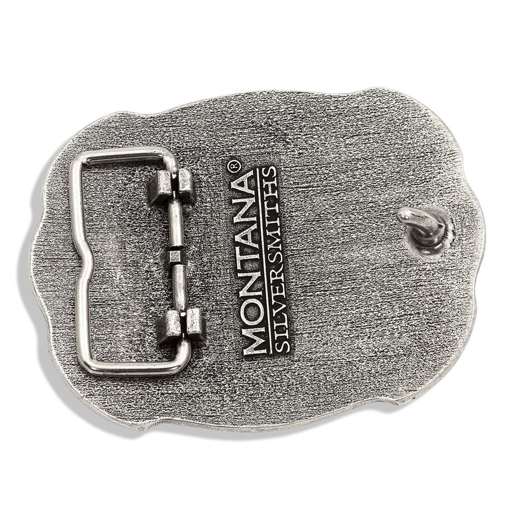Montana Silversmiths John Deer Scallop Rope Logo Attitude Buckle