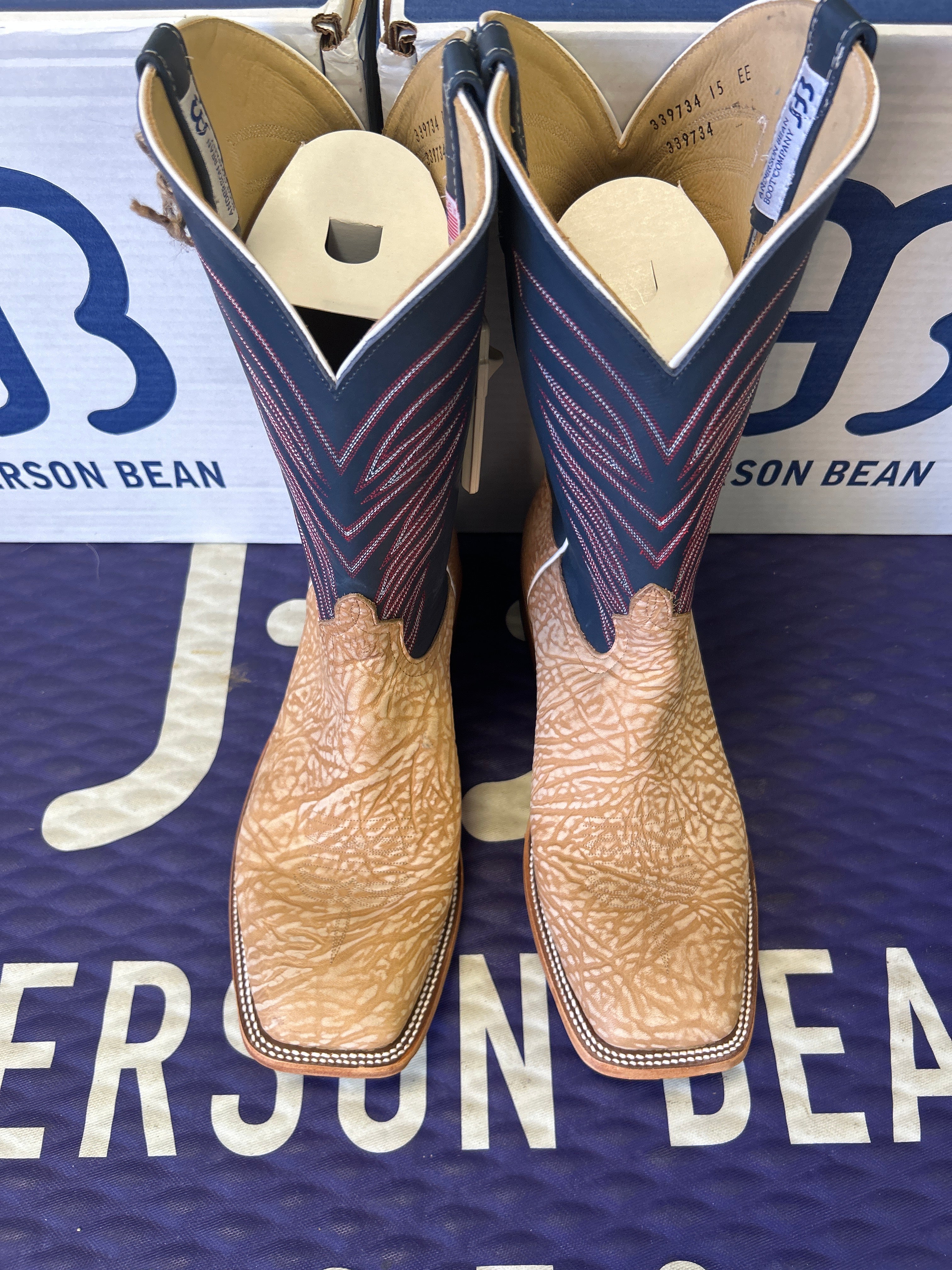 Men's Anderson Bean 12 Inch Shaft Tan Washed Bull Shoulder Boots