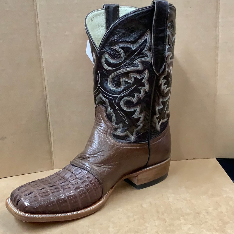 Cowtown Q1474 Square Toe W/ Saddle Vamp Caimen CLOSEOUT AS IS