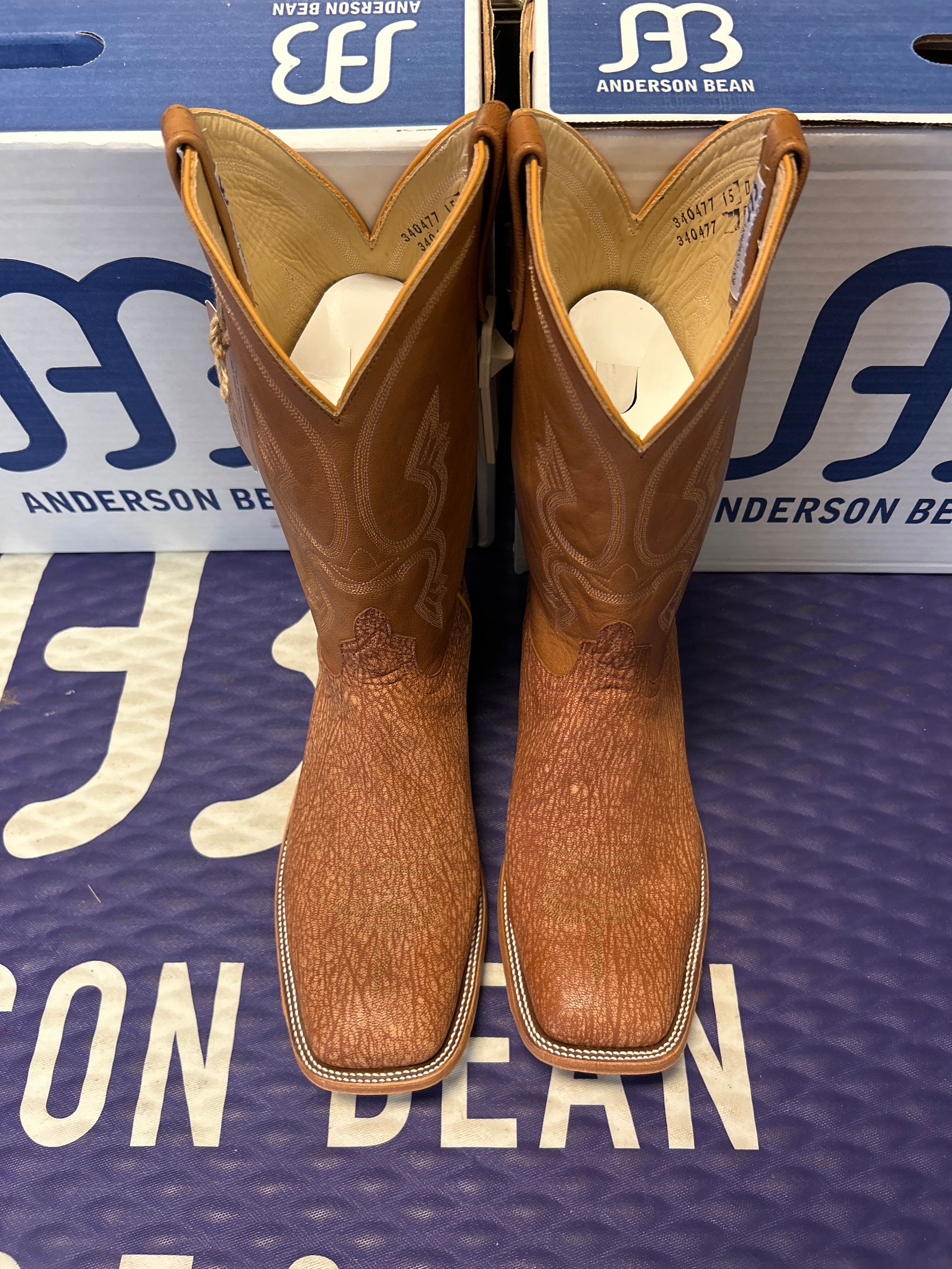 Men's Anderson Bean 12 Inch Shaft Peanut Poseidon Goat Wide Square Toe Boots