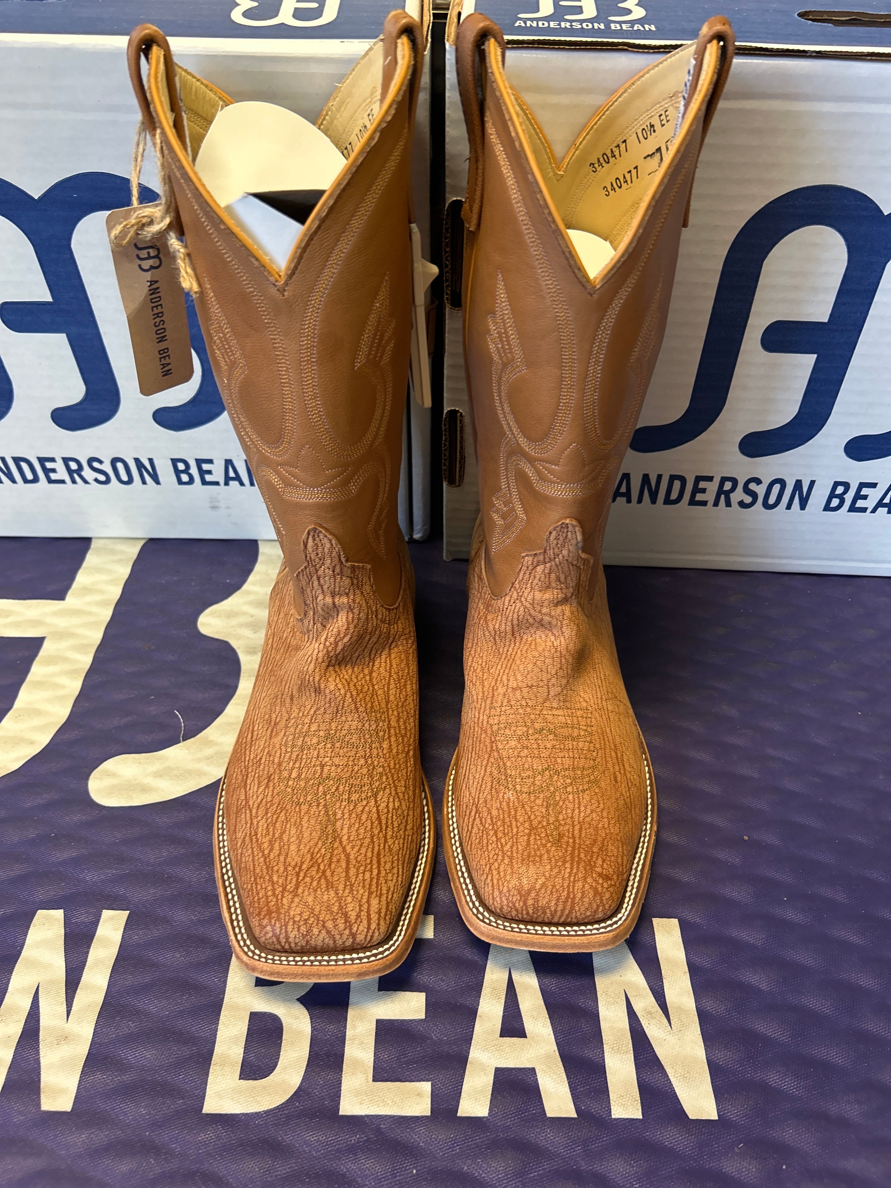 Men's Anderson Bean 12 Inch Shaft Peanut Poseidon Goat Wide Square Toe Boots
