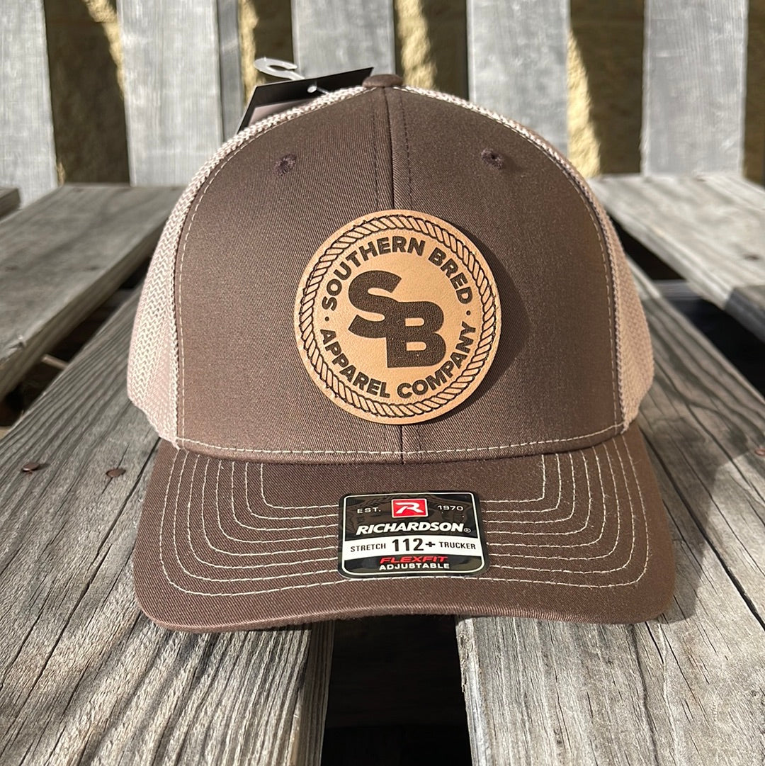 Southern Bred Apparel Company Natural Leather Logo Patch Richardson 112PL R-Flex Cap (2 Colors)