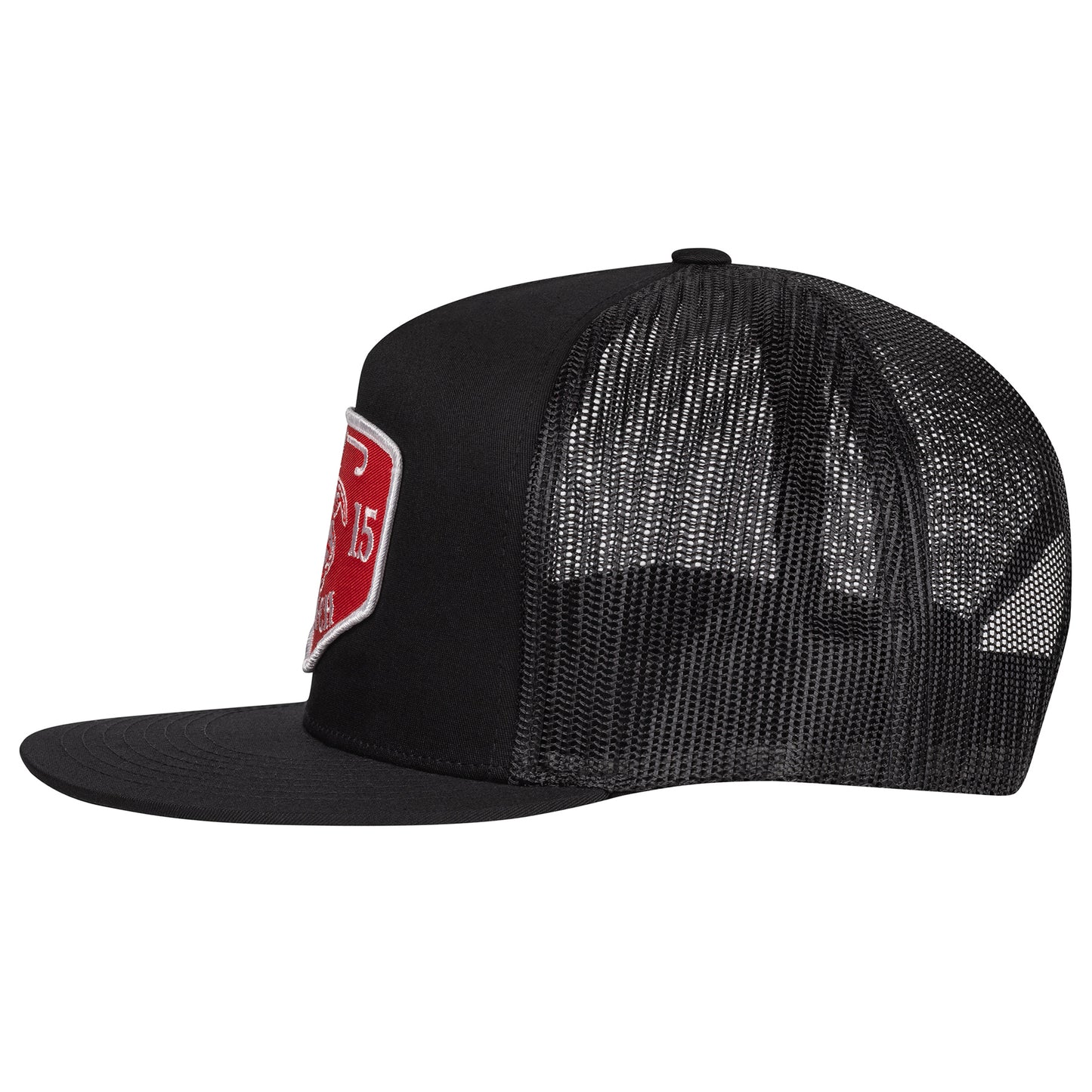 Lazy J Ranch Black Red Ranch Classic Five Panel Trucker Hat