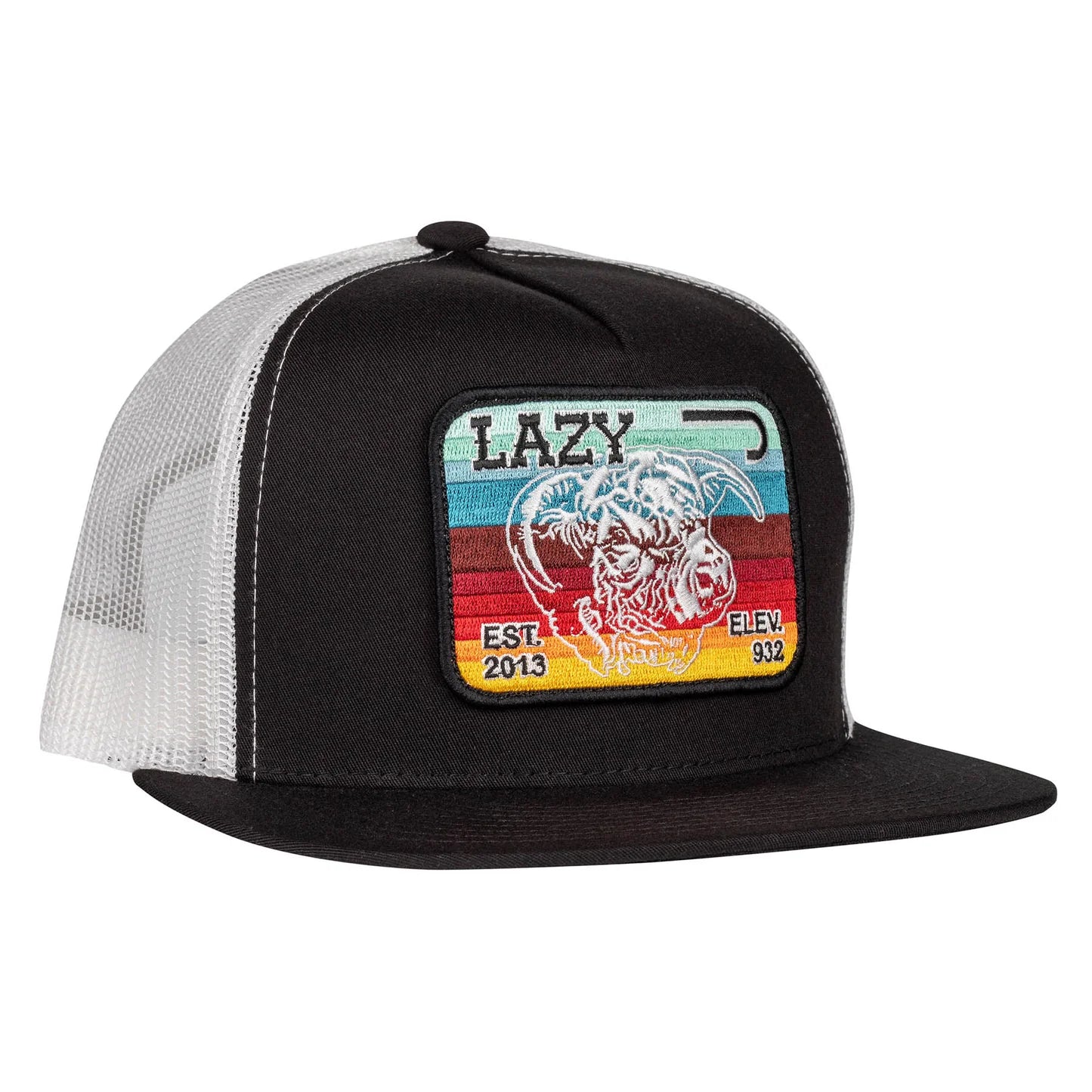 Lazy J Ranch Black & White Serape Elevation Classic Five Panel Trucker