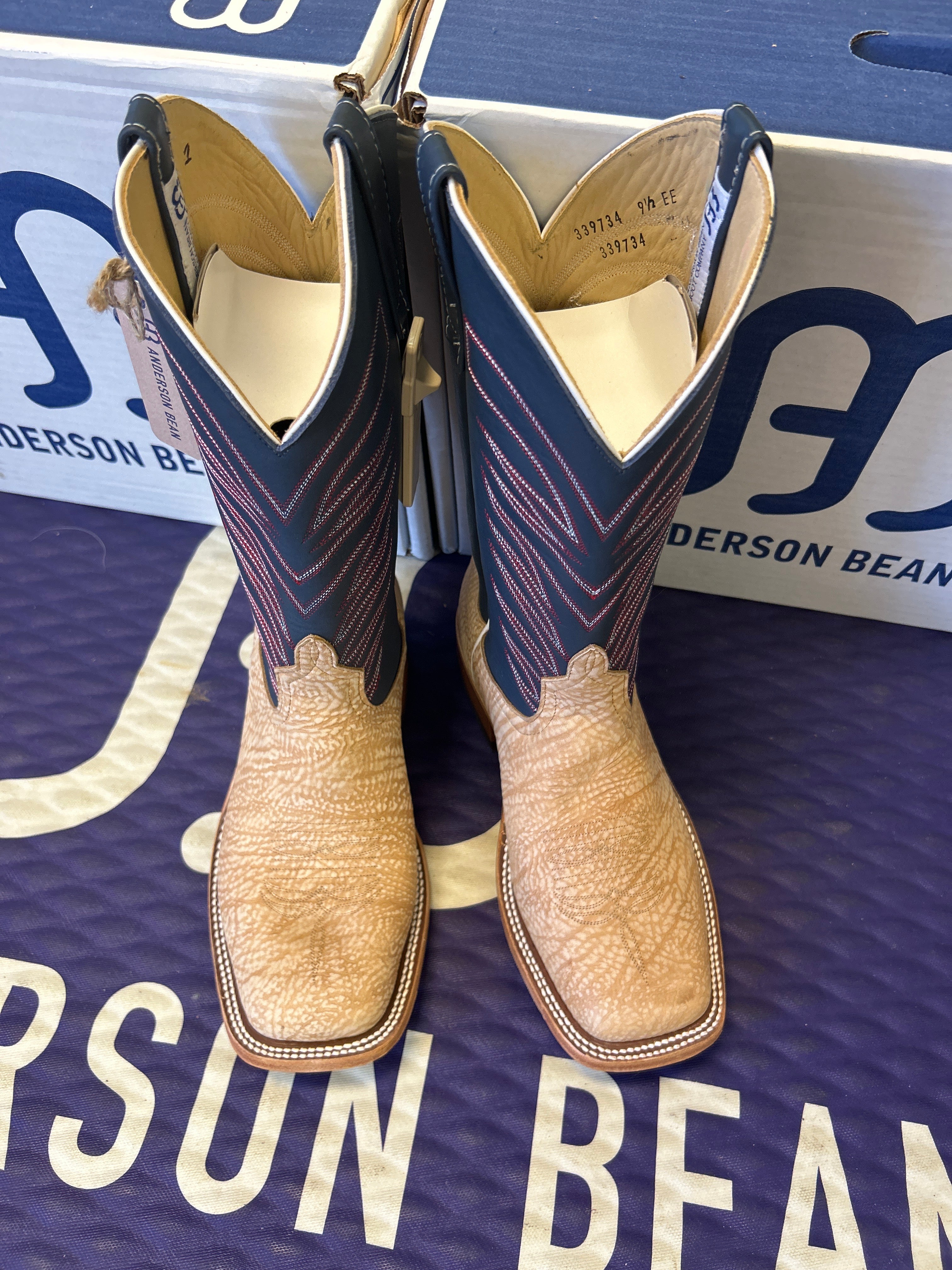 Men's Anderson Bean 12 Inch Shaft Tan Washed Bull Shoulder Boots