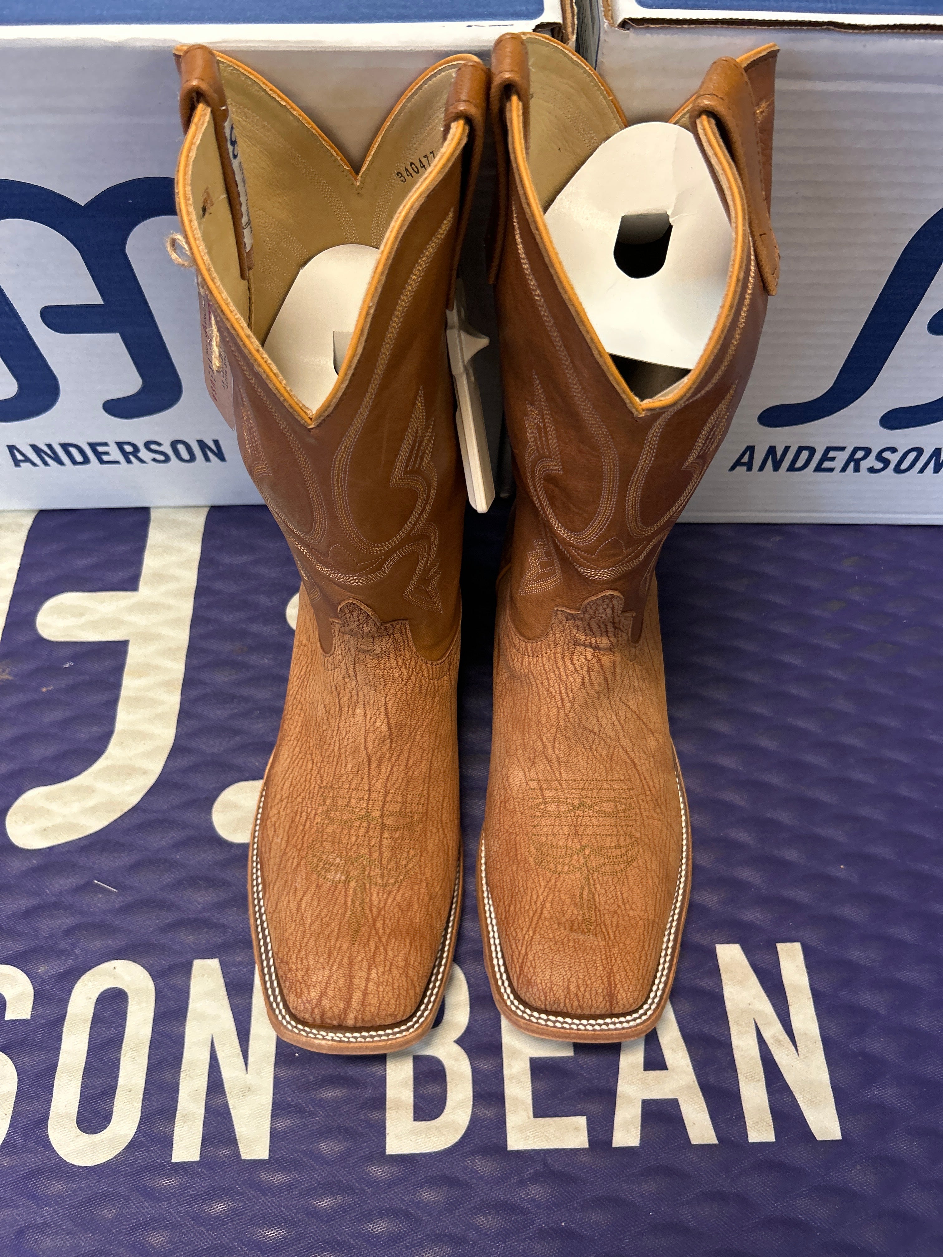 Men's Anderson Bean 12 Inch Shaft Peanut Poseidon Goat Wide Square Toe Boots