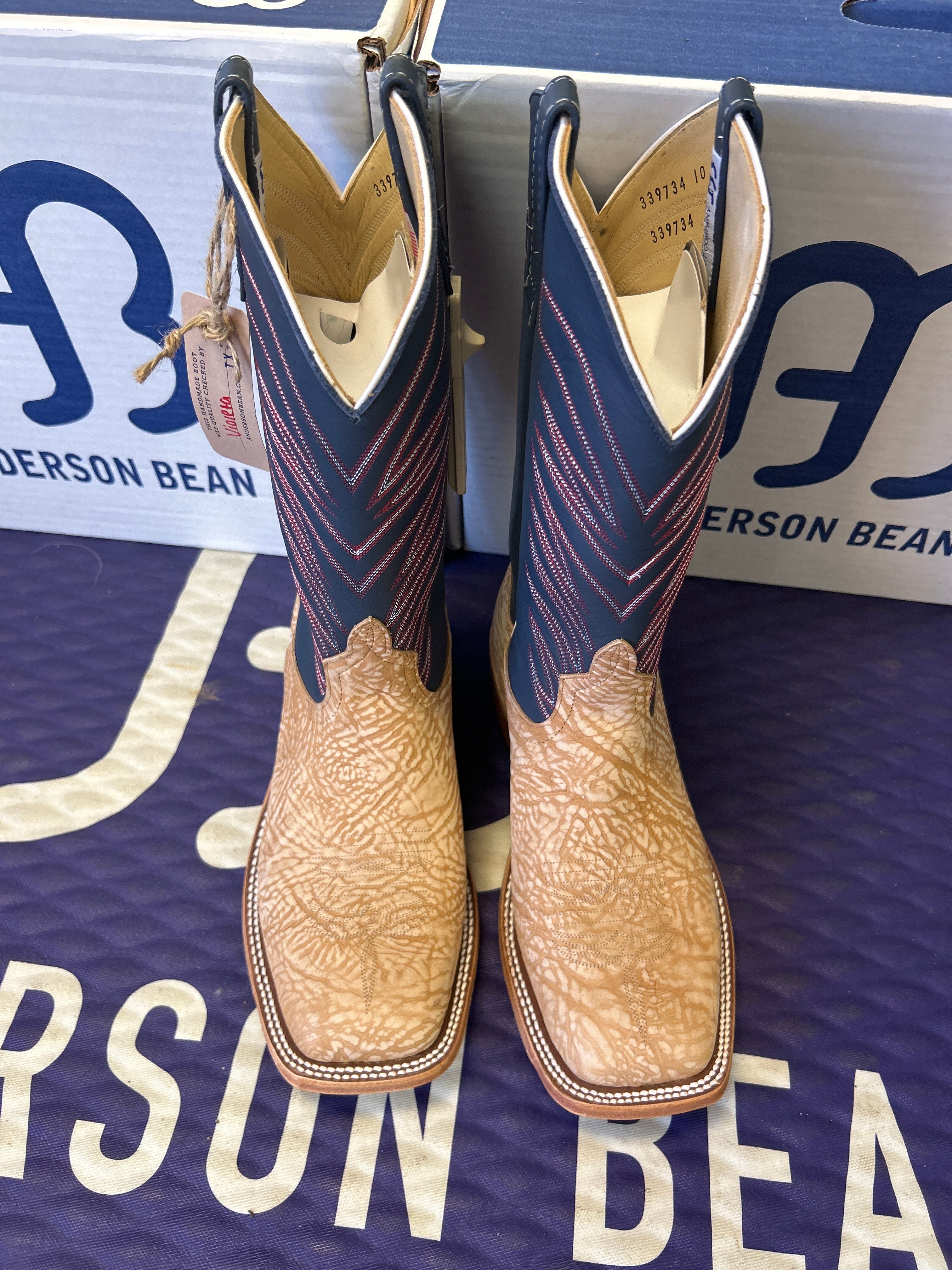 Men's Anderson Bean 12 Inch Shaft Tan Washed Bull Shoulder Boots
