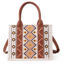 Wrangler Southwestern Print Small Canvas Crossbody Tote