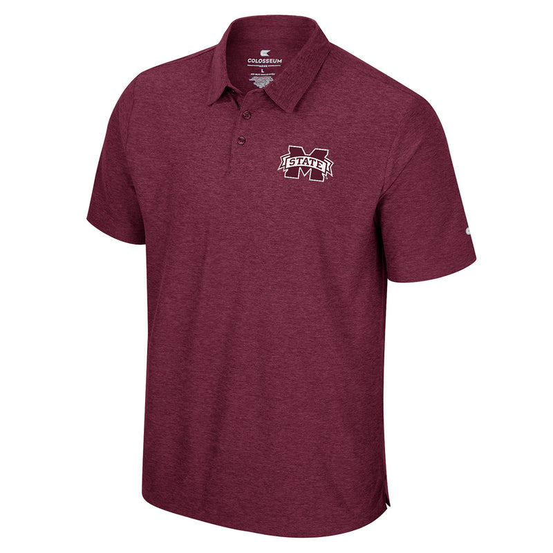 Men's Colosseum COPS11578-MSU Mississippi State Skynet Maroon Short Sleeve Polo