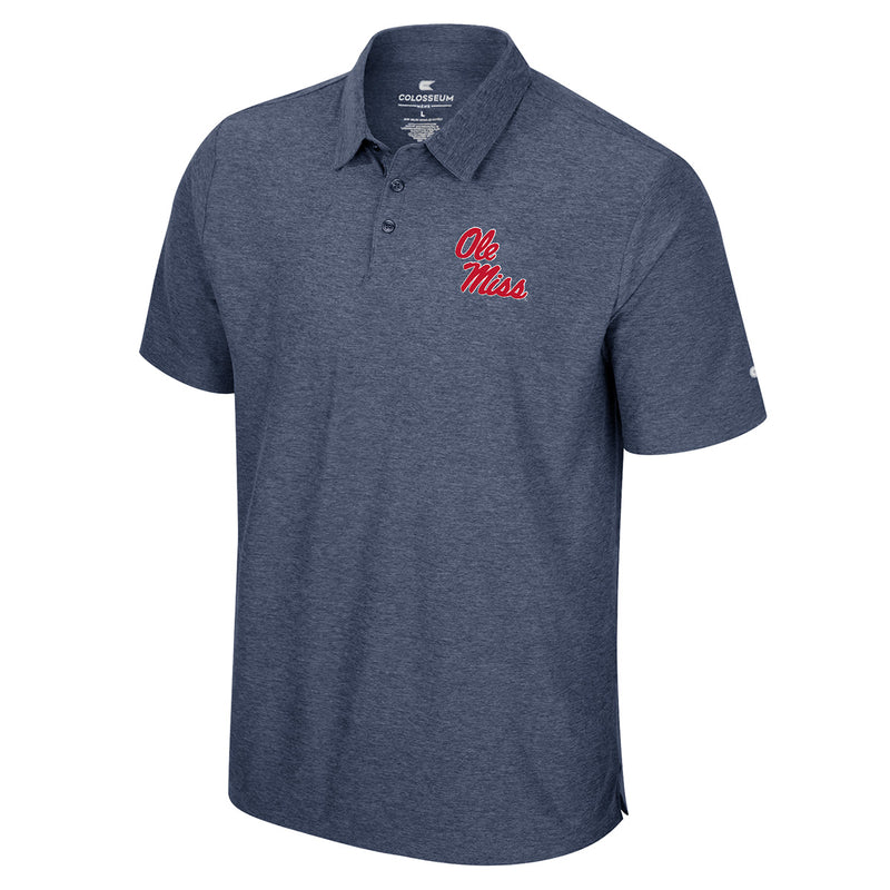 Men's Colosseum COPS11578-UM Ole Miss Skynet Navy Short Sleeve Polo