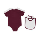 Infants Colosseum Mississippi State burgundy and white onesie and bib. Rear View