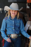 Girl's Cruel CTW8980001 Denim Snap Long Sleeve Shirt