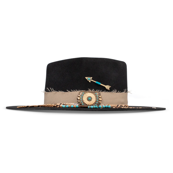 Charlie 1 Horse CWLKYM-034007 Lucky Me Black Wool Hat