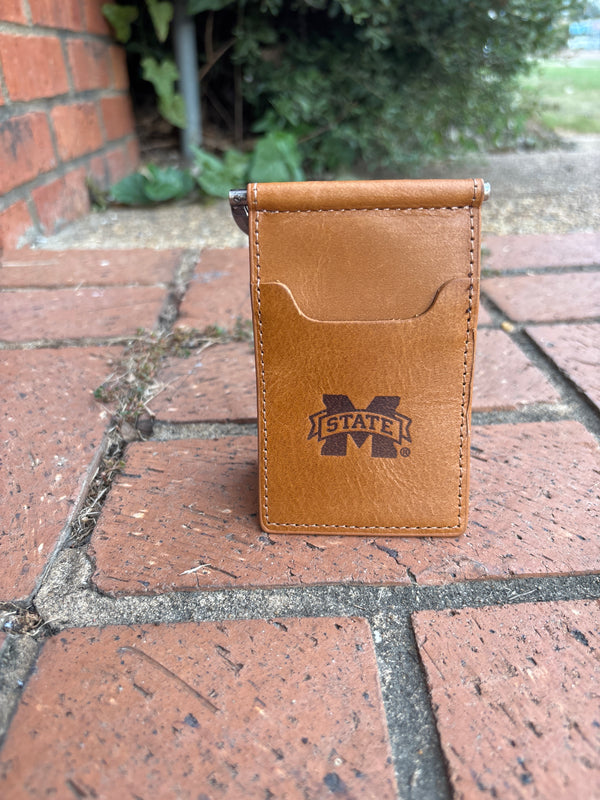 Zep Pro Mississippi State University Bulldogs Tan Leather Front Pocket Wallet