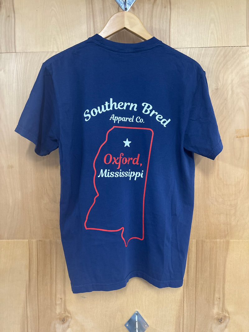 Southern Bred Apparel Company Oxford, MS T-Shirt in True Navy