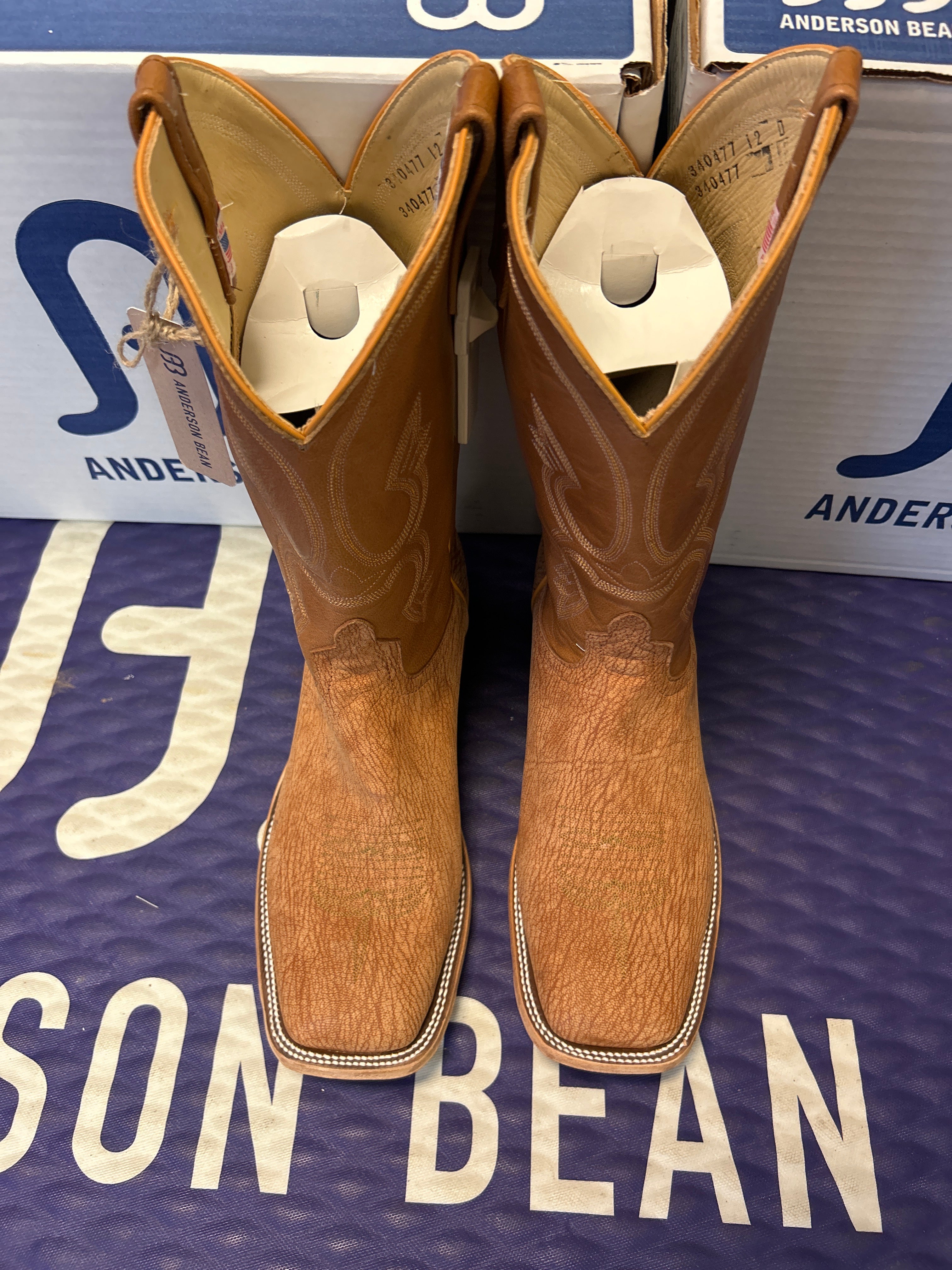 Men's Anderson Bean 12 Inch Shaft Peanut Poseidon Goat Wide Square Toe Boots
