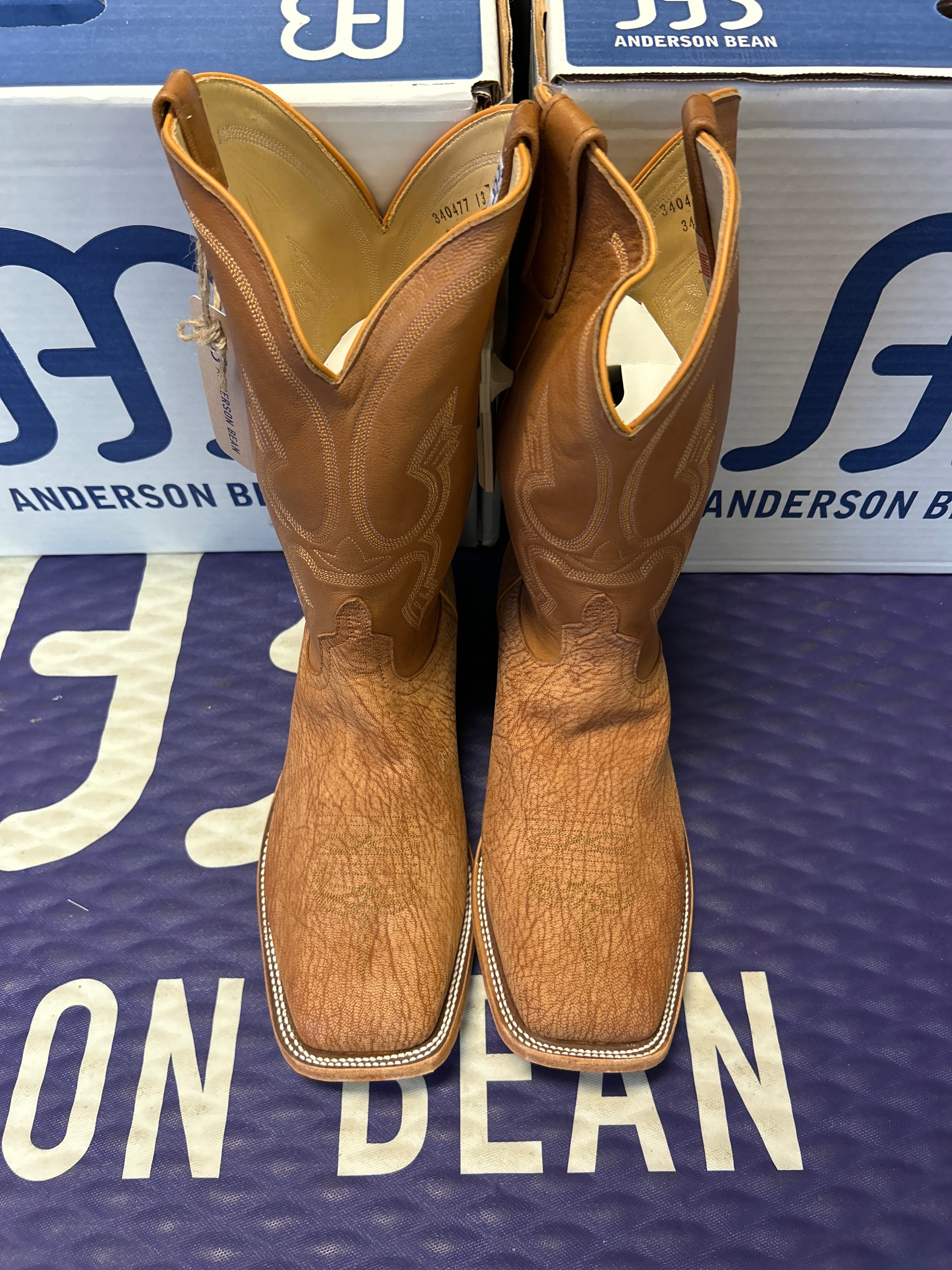 Men's Anderson Bean 12 Inch Shaft Peanut Poseidon Goat Wide Square Toe Boots