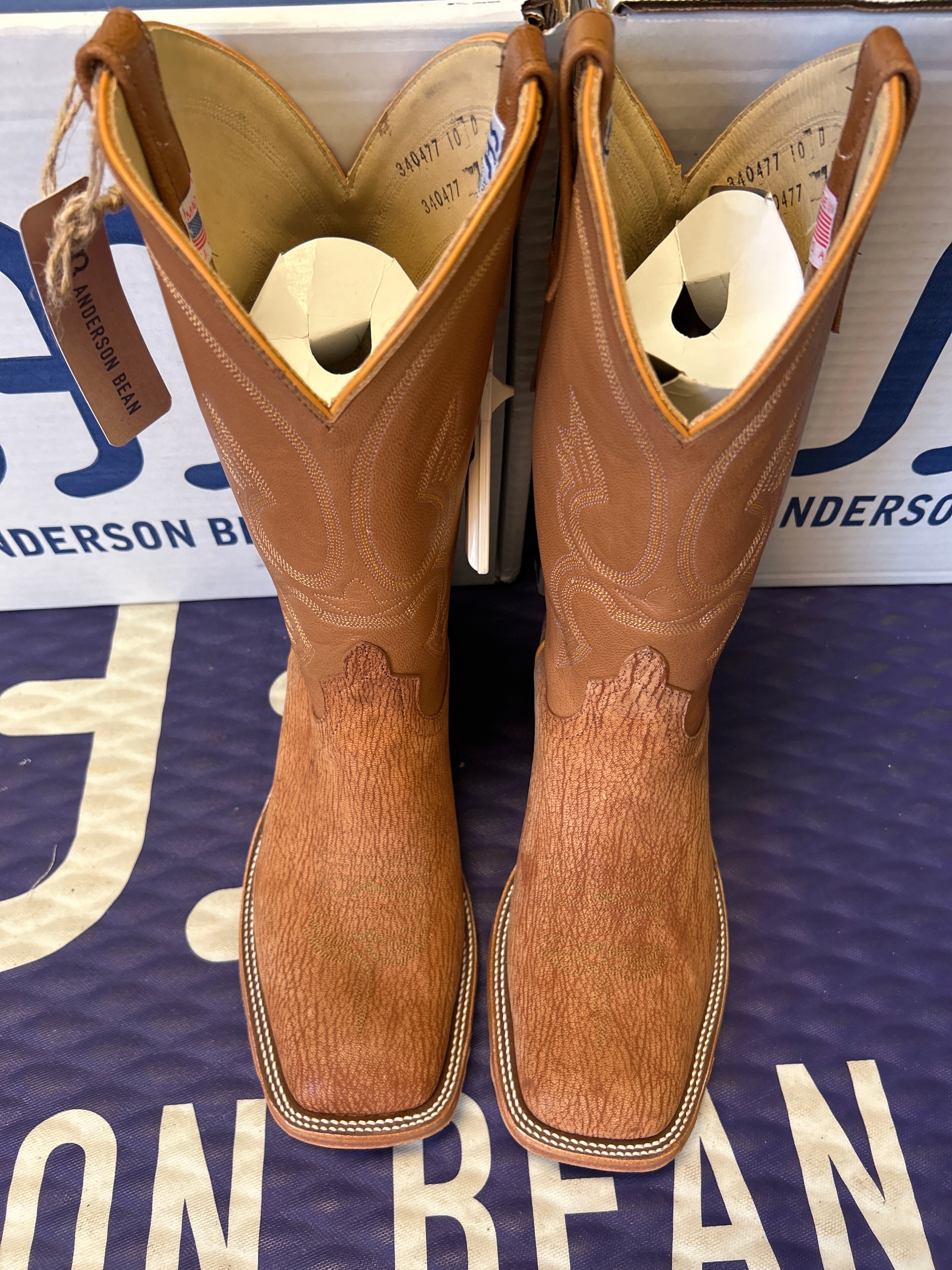Men's Anderson Bean 12 Inch Shaft Peanut Poseidon Goat Wide Square Toe Boots