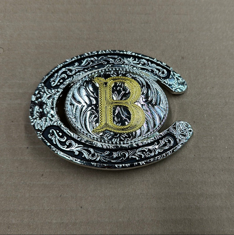 Top Notch Accessories Oval Horseshoe Initial Buckle