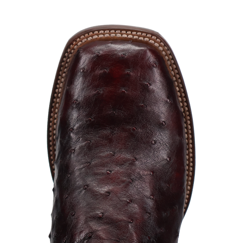 Dan Post DP5012 Men's 11" Alamosa Black Cherry Full Quill Ostrich Wide Square Toe