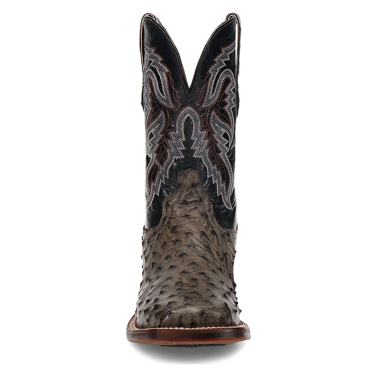 Dan Post DP5013 11" Alamosa Grey Full Quill Ostrich Wide Square Toe Boots