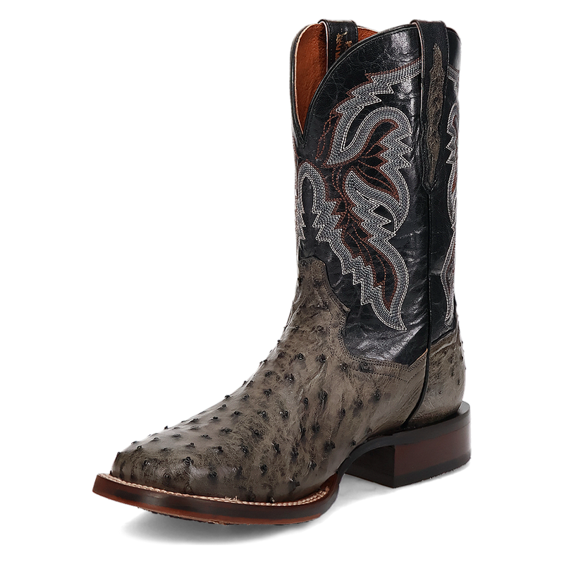 Dan Post DP5013 11" Alamosa Grey Full Quill Ostrich Wide Square Toe
