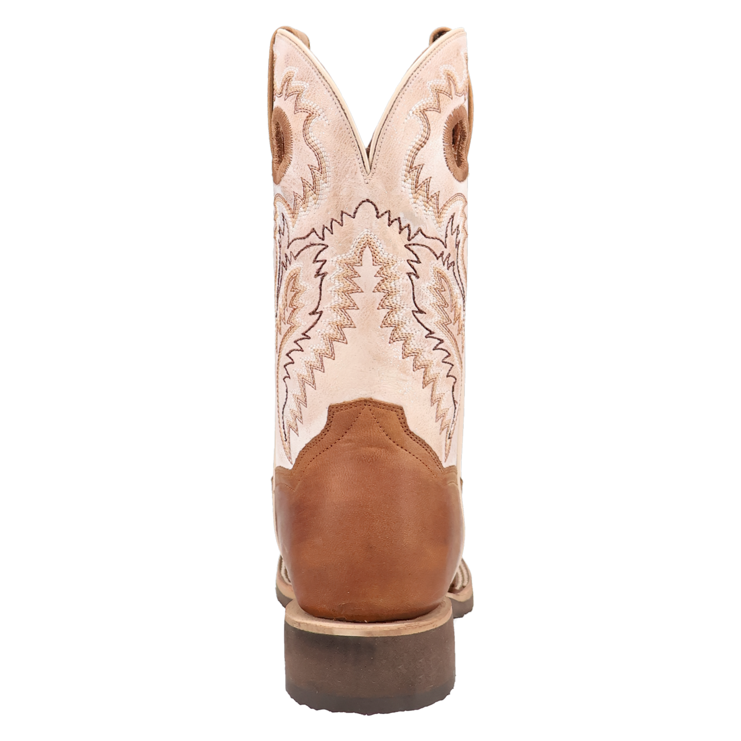Dan Post DP6059 11" Martel Brown & Bone Full Quill Ostrich Wide Square Toe Boot With Saddle Vamp *Closeout*