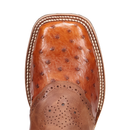 Dan Post DP6059 11" Martel Brown & Bone Full Quill Ostrich Wide Square Toe Boot With Saddle Vamp *Closeout*