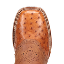 Dan Post DP6060 11" Martel Brown & Blue Full Quill Ostrich Wide Square Toe Boot With Saddle Vamp *Closeout*