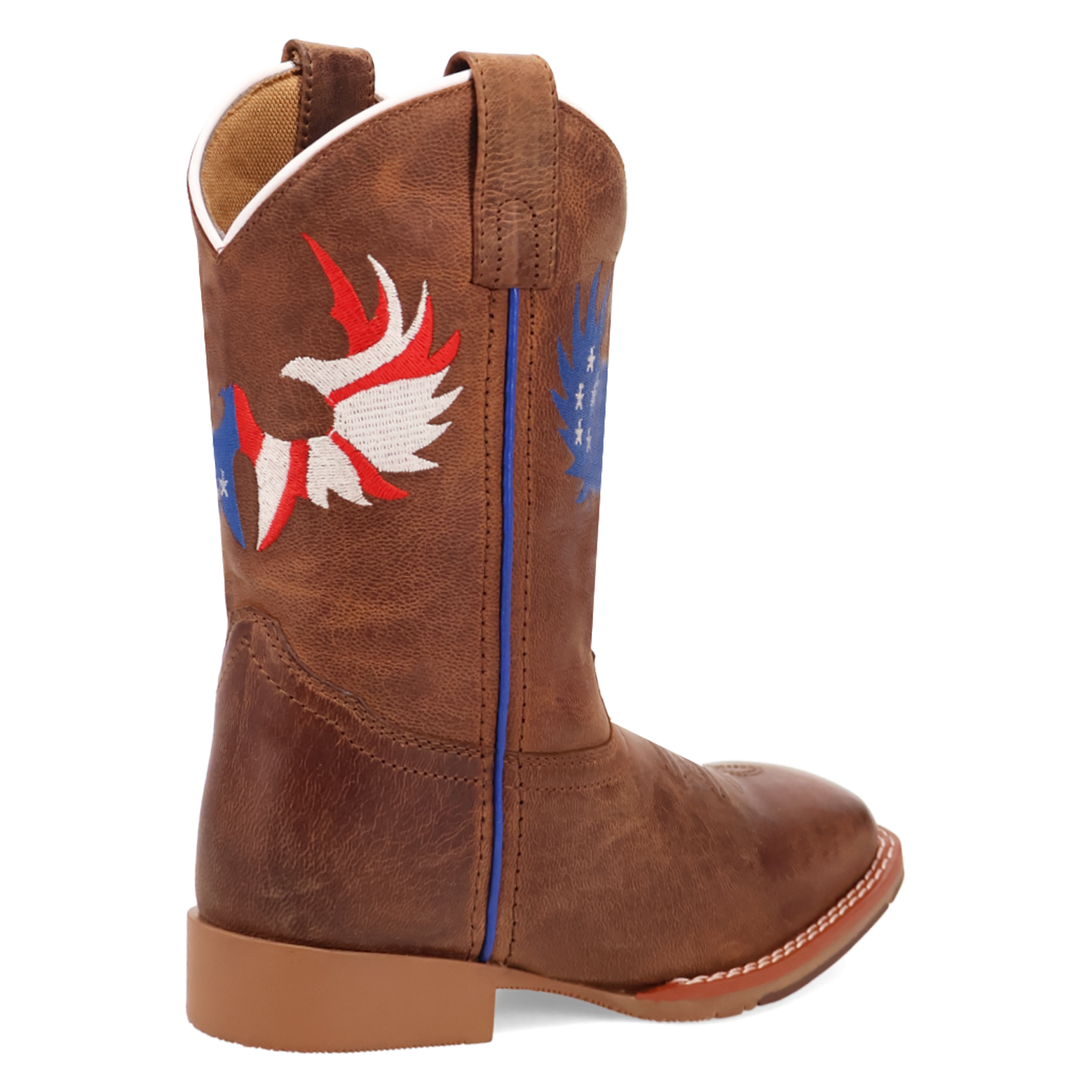 Dan Post Children's Freedom Flight Leather Boot  back view showing piping and stitching