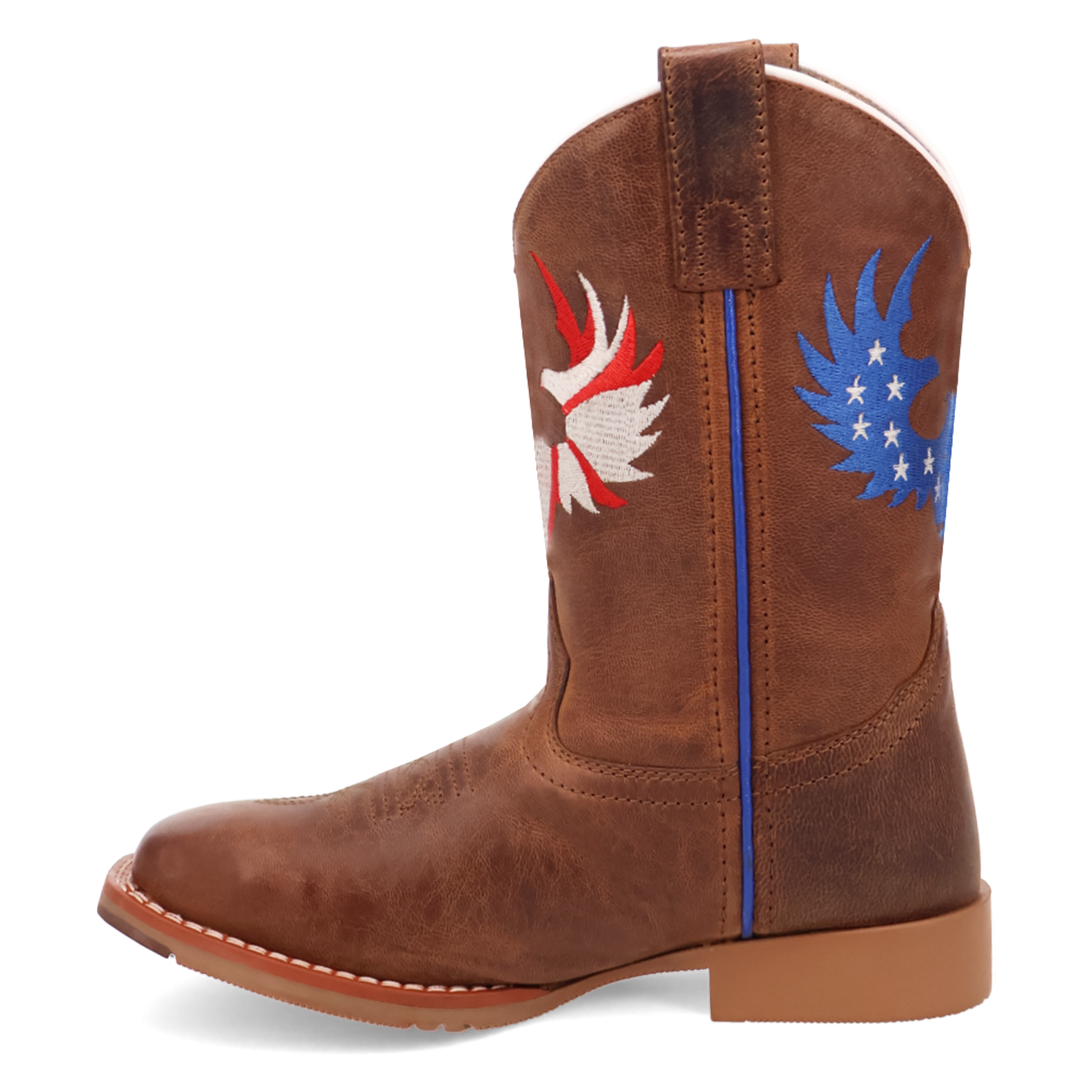Dan Post Children's Freedom Flight Leather Boot side view showing piping and stitching