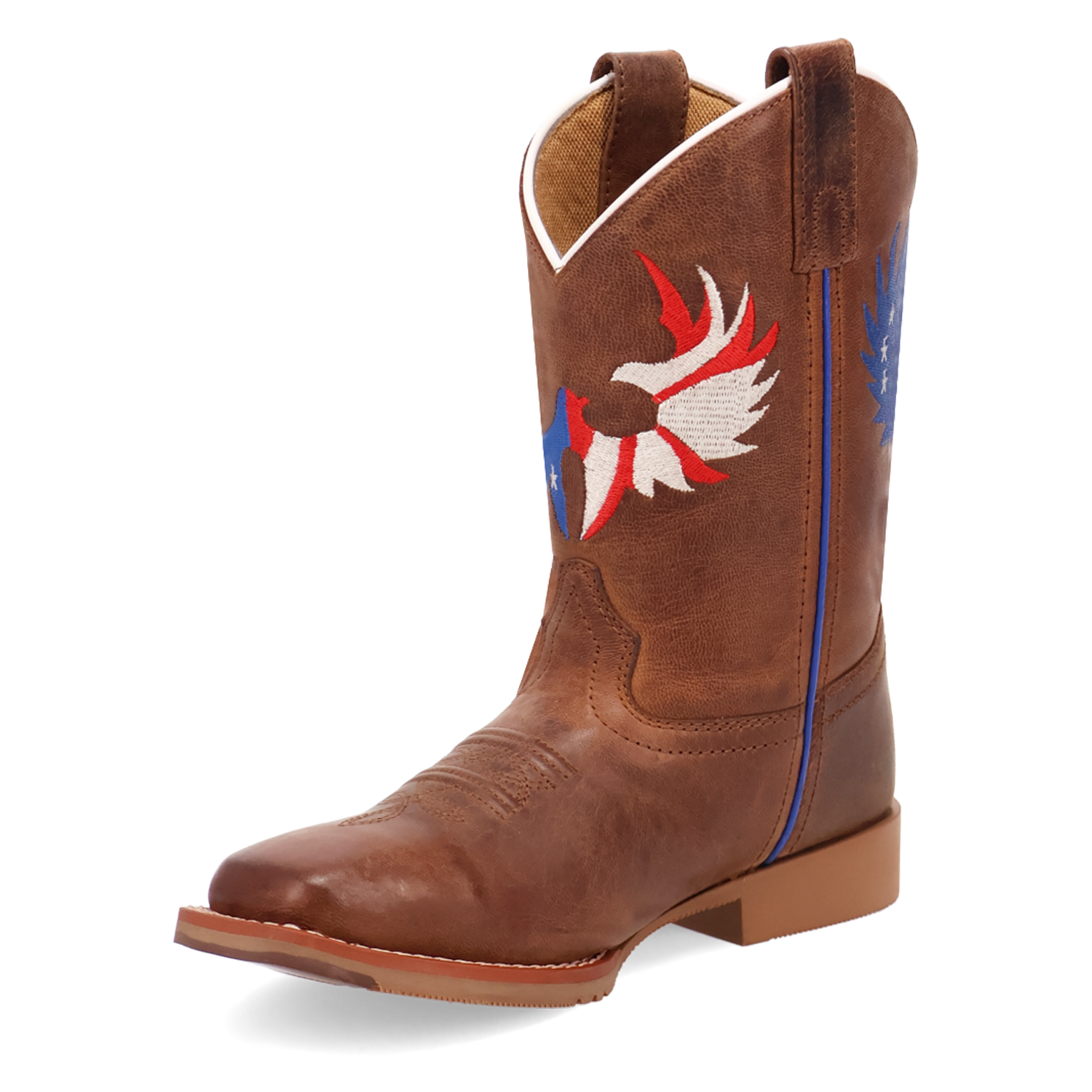 Dan Post Children's Freedom Flight Leather Boot Front view showing piping and stitching