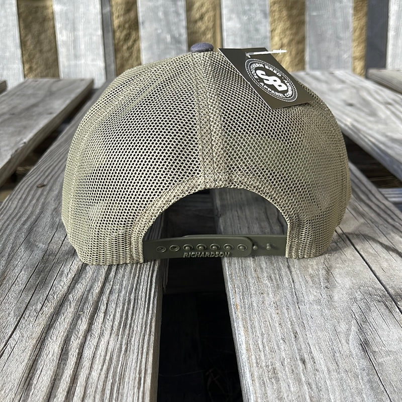 Southern Bred Logo Natural Leather Patch Richardson 112PFP Adjustable Snap Back Cap In March Duck