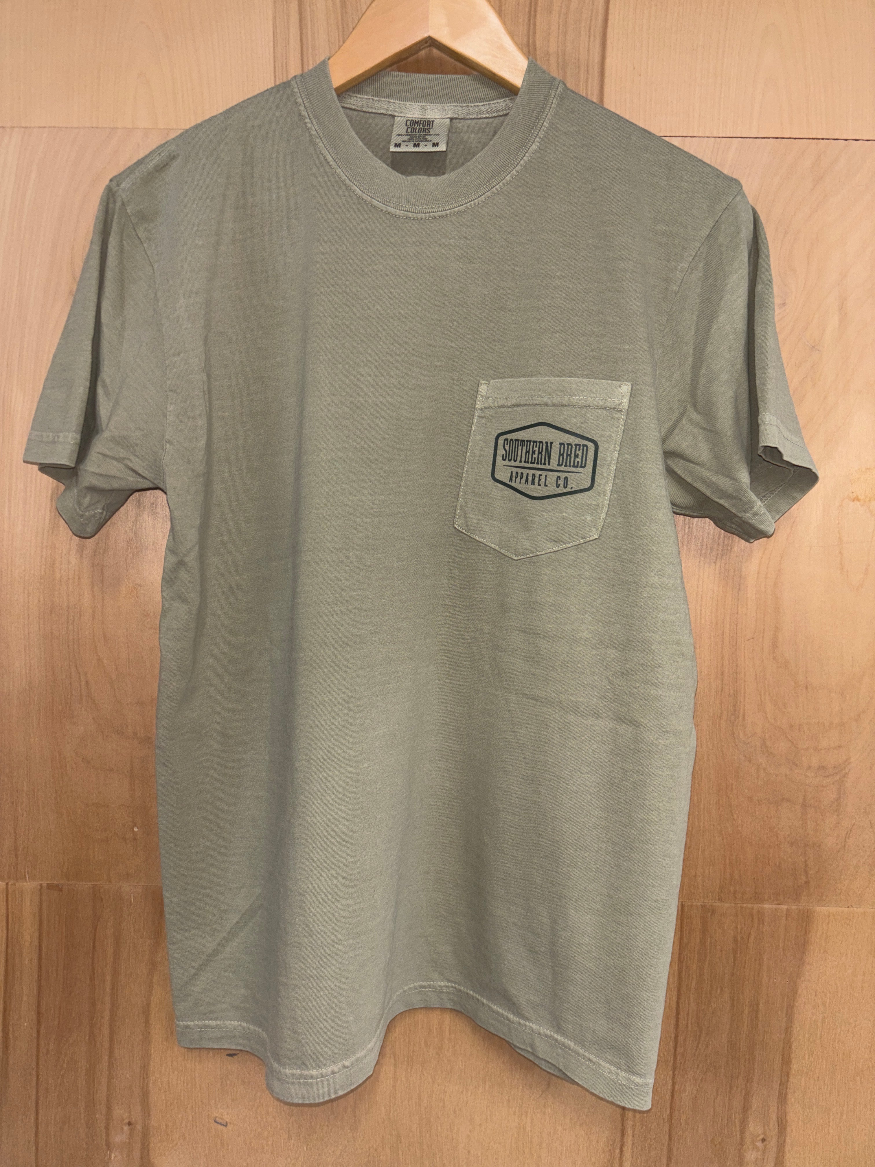 Southern Bred Apparel Company Delta #14 Graphic Print Comfort Colors T-Shirt in Khaki