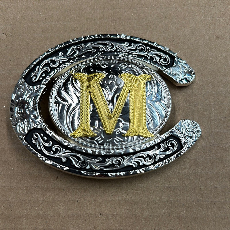 Top Notch Accessories Oval Horseshoe Initial Buckle
