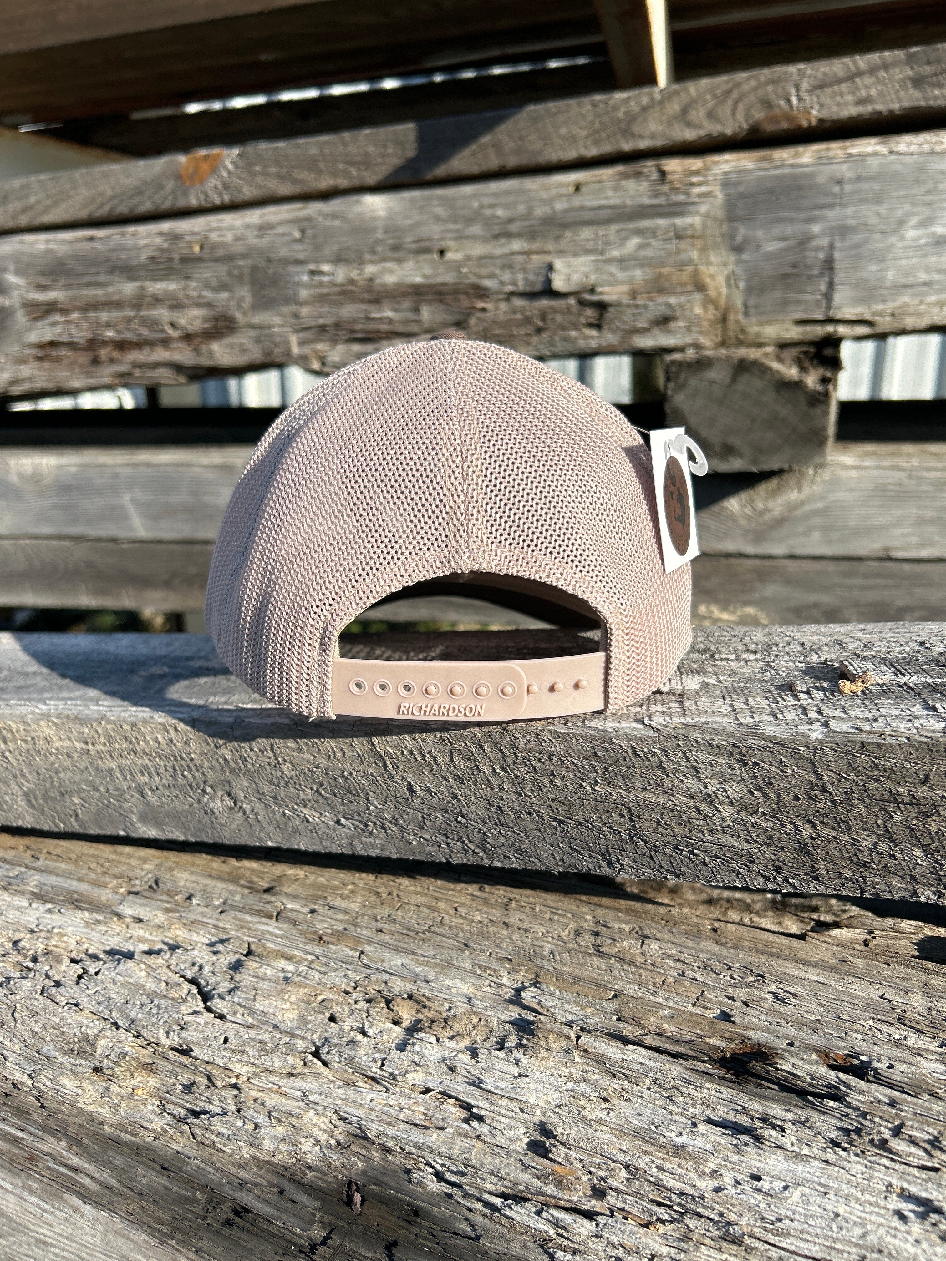 Mississippi Cattle Company "MCC #11" Caramel Leather Logo Patch 112PL R-Flex Caps (3 Colors)