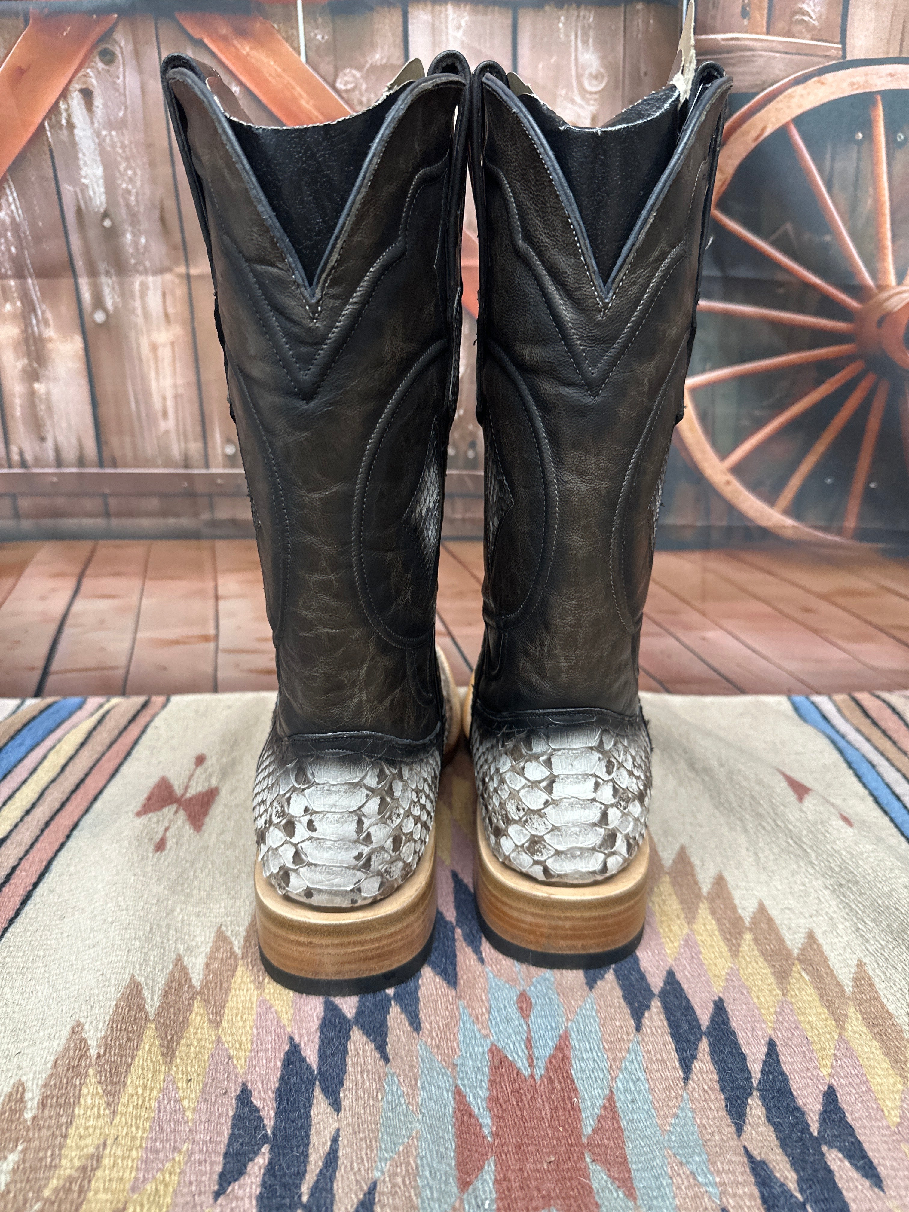 Men's Tanner Mark 13" Natural Molorus Backcut Python Wide Square Toe