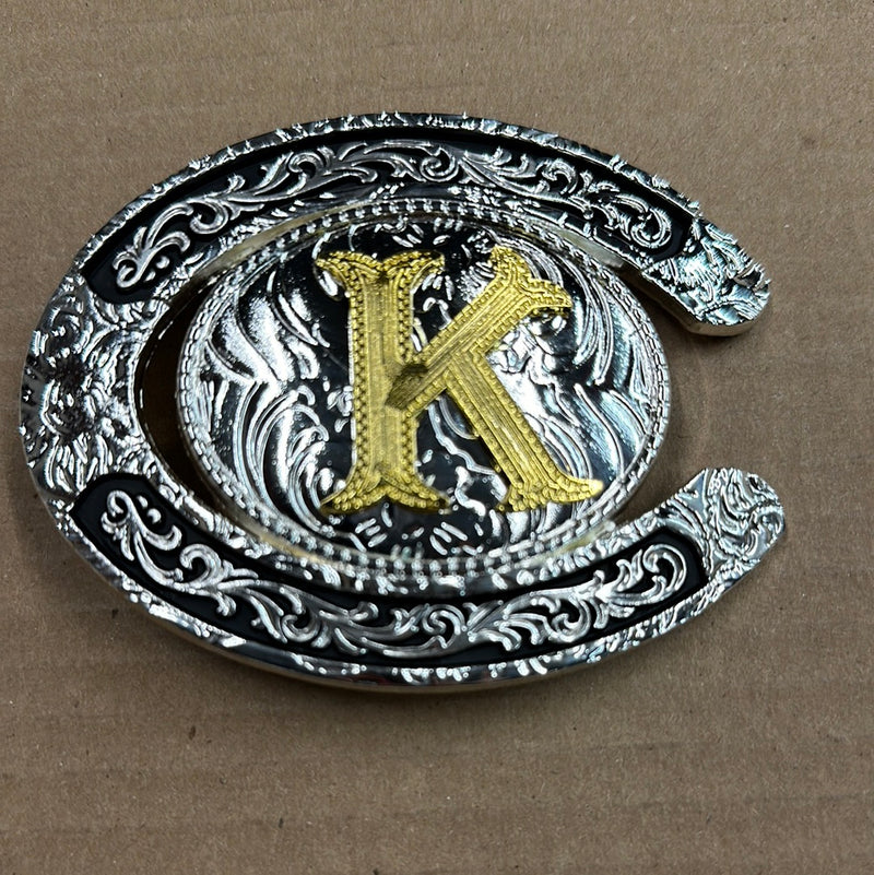 Top Notch Accessories Oval Horseshoe Initial Buckle
