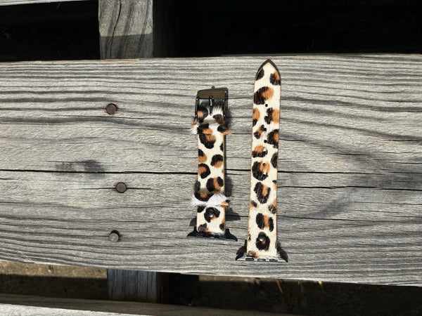 Apple Watch 15541 Leopard Hair-on Cowhide Leather Band