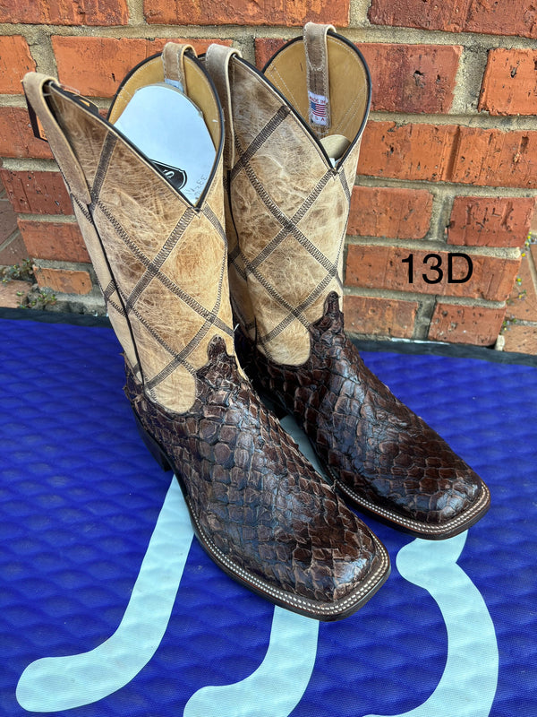 Anderson Bean 6888L 12" Brown Big Bass Square Toe Boots *Closeout*