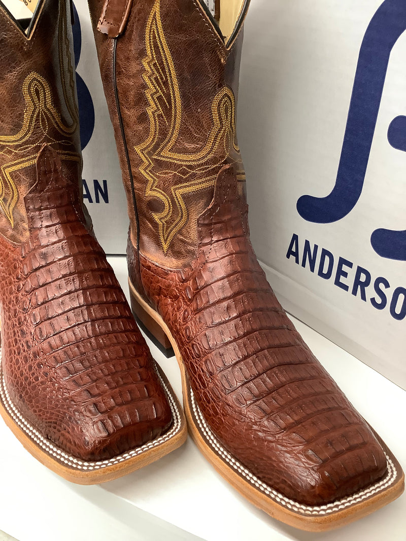 Anderson Bean 338082 11" Rust Lux Hornback Caiman Wide Square Toe (SHOP IN-STORE TOO)