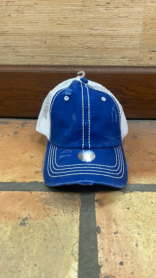 Crisscross Ponytail Royal Blue 019 Cap