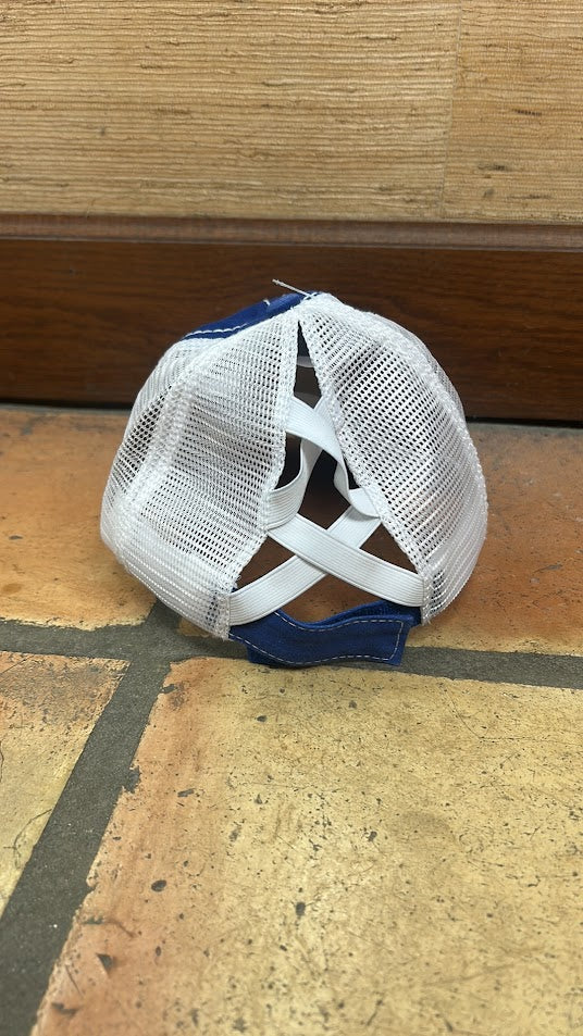 Crisscross Ponytail Royal Blue Cap
